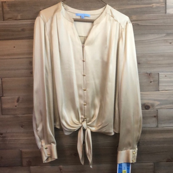 ANTONIO MELANI Tops - NWT Antonio Melani Silk Tie Front Blouse Size M